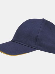 SOLS Unisex Buffalo 6 Panel Baseball Cap (French Navy/Neon Orange)