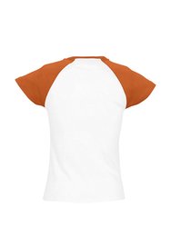 SOLS Womens/Ladies Milky Contrast Short/Sleeve T-Shirt (White/Orange)