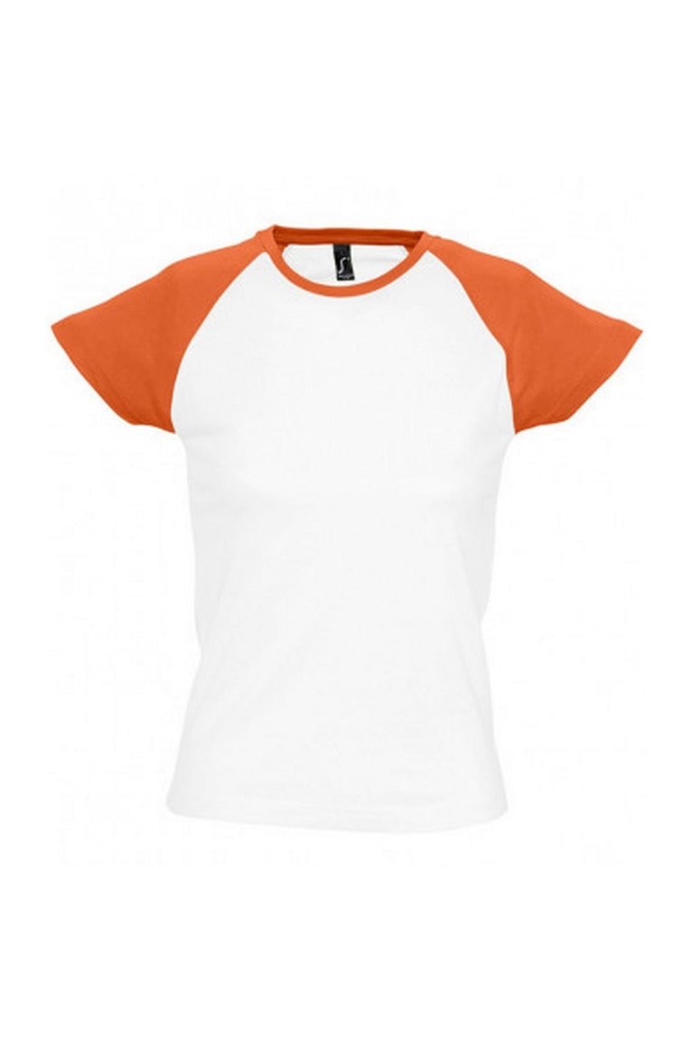 SOLS Womens/Ladies Milky Contrast Short/Sleeve T-Shirt (White/Orange) - White/Orange