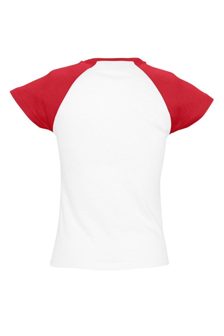 SOLS Womens/Ladies Milky Contrast Short/Sleeve T-Shirt (White/Red)