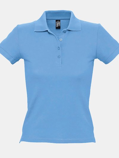 SOLS SOLS Womens/Ladies People Pique Short Sleeve Cotton Polo Shirt (Sky Blue) product