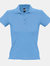 SOLS Womens/Ladies People Pique Short Sleeve Cotton Polo Shirt (Sky Blue) - Sky Blue