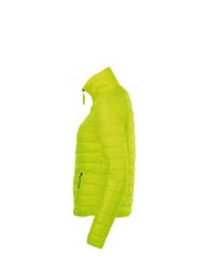 SOLS Womens/Ladies Ride Padded Water Repellent Jacket (Neon Green)