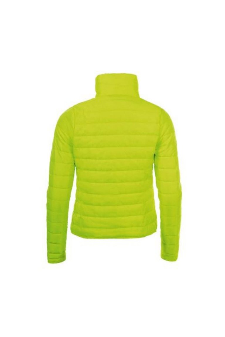 SOLS Womens/Ladies Ride Padded Water Repellent Jacket (Neon Green)