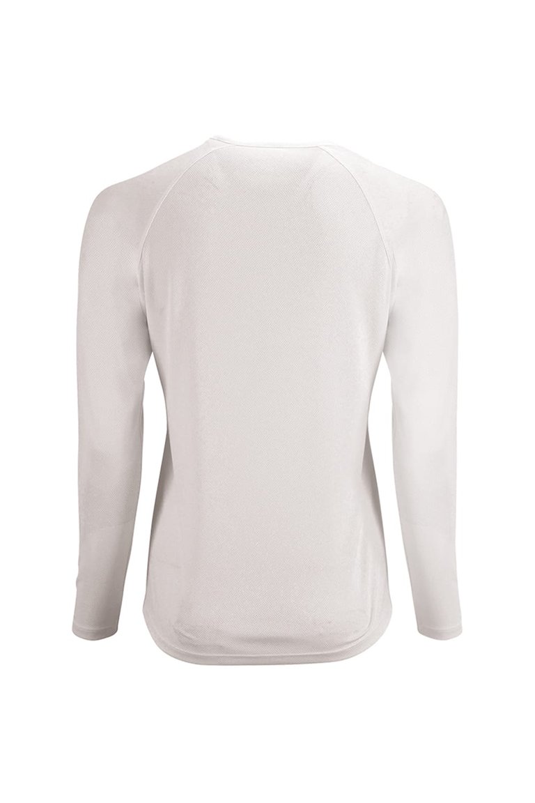 SOLS Womens/Ladies Sporty Long Sleeve Performance T-Shirt (White)