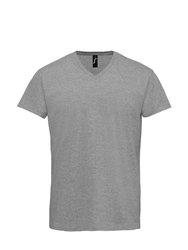 Unisex Adult Imperial V Neck T-Shirt - Grey Marl