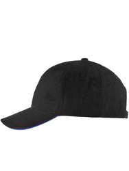 Unisex Buffalo 6 Panel Baseball Cap - Black/Royal Blue - Black/Royal Blue