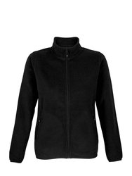 Womens/Ladies Factor Microfleece Recycled Fleece Jacket - Black - Black