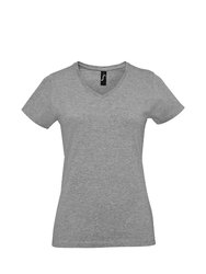 Womens/Ladies Imperial V Neck T-Shirt - Grey Marl