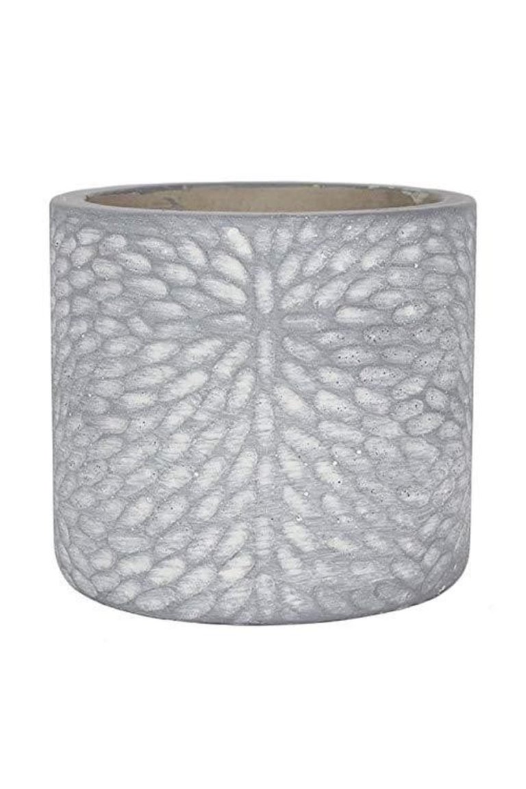 Gray Patterned Plant Pot (Gray) (One Size) - Gray