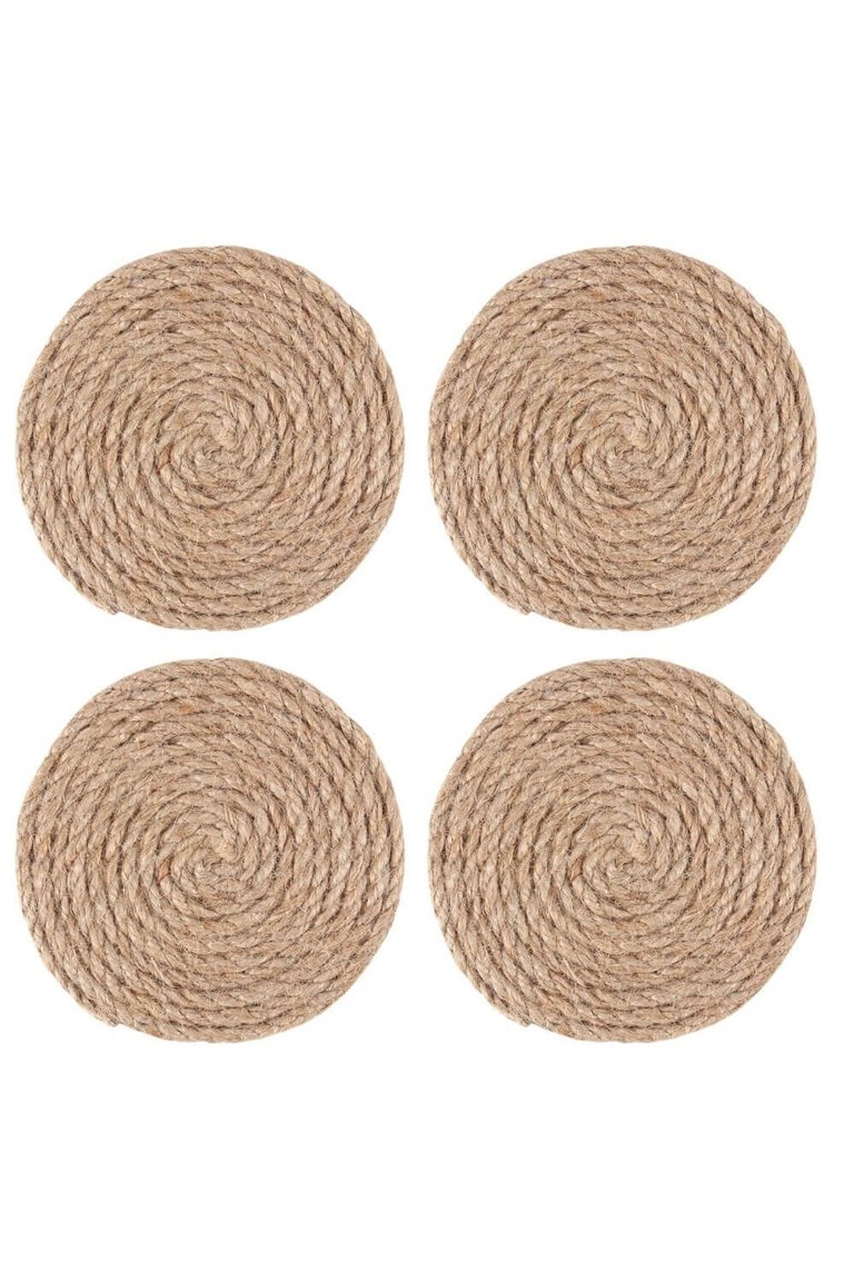 Rope Coaster Set (Pack of 4) - Brown