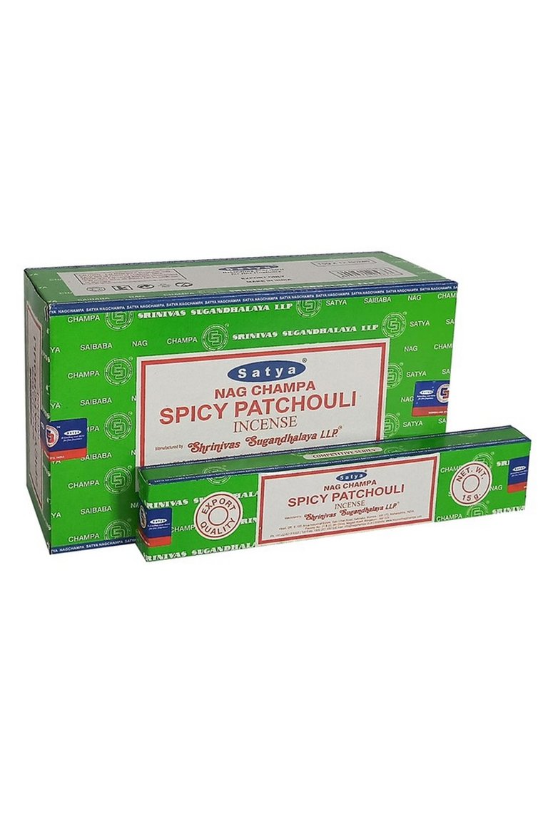 Satya Spicy Patchouli Incense Sticks - Pack Of 120 - Green