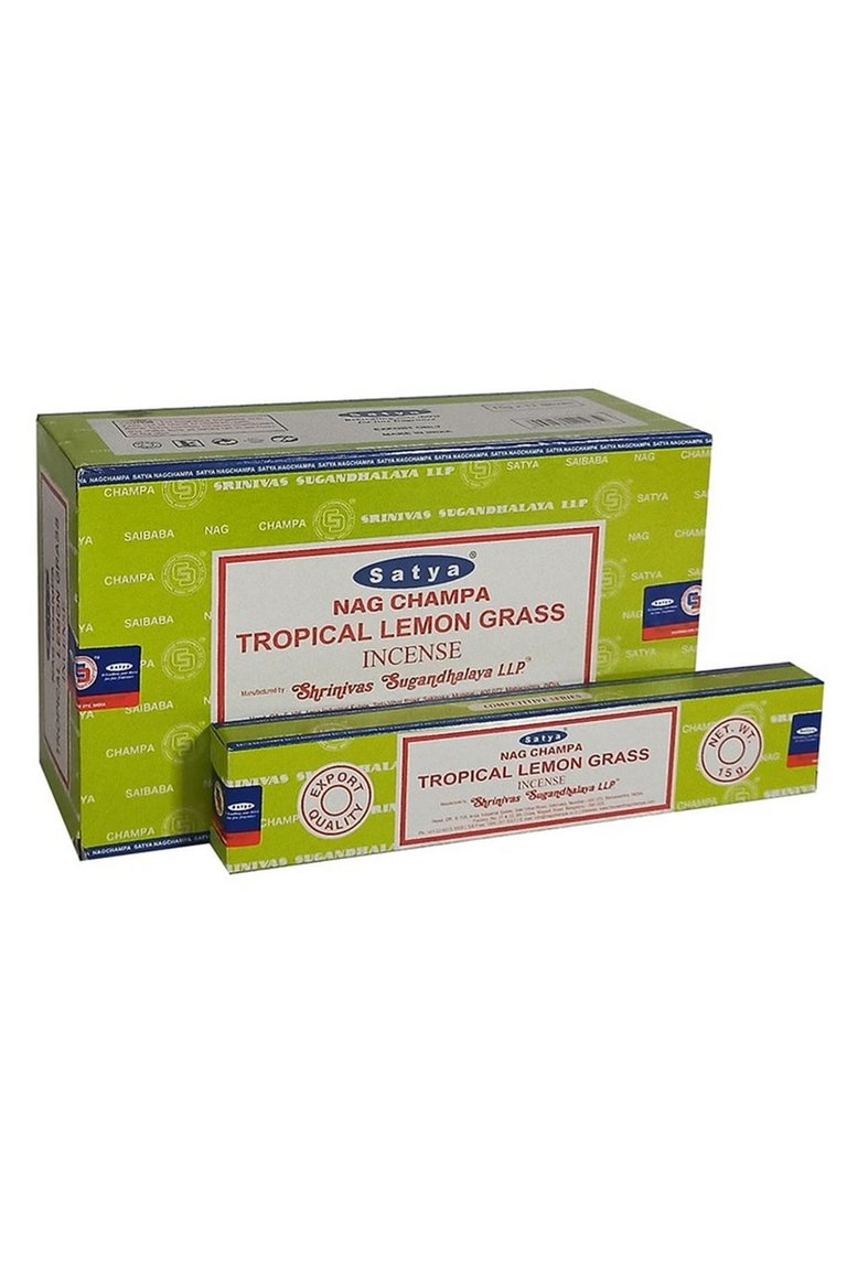 Satya Tropical Lemon Grass Incense Sticks - Pack Of 120 - Green