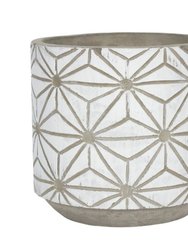 Something Different Geometric Plant Pot (White) (One Size) - White