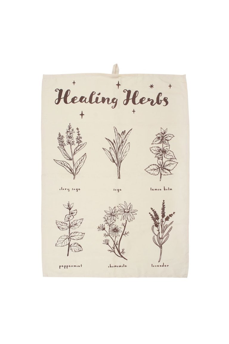 Something Different Healing Herbs Tea Towel (Brown/Cream) (One Size) (One Size) - Brown/Cream