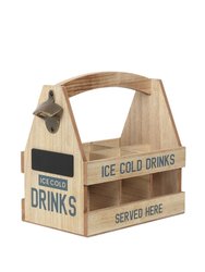 Something Different Personalised Wooden Beer Caddy (Light Brown) (One Size) - Light Brown