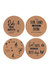 Surf´s Up Cork Nautical Coaster Set - Brown/Black