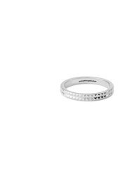 Double Ridged Edge Ring Polished Silver - Silver