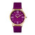 Sonoma Leather-Band Watch With Swarovski Crystals - Gold/Fuchsia