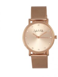 Sophie & Freda Savannah Mesh Bracelet Watch With Swarovski Crystals