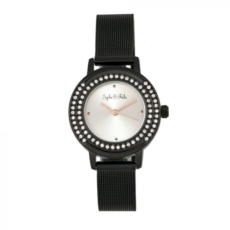 Cambridge Bracelet Watch With Swarovski Crystals - Black