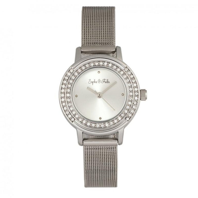 Cambridge Bracelet Watch With Swarovski Crystals - Silver