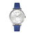 Sophie & Freda Key West Leather-Band Watch w//Swarovski Crystals - Silver/Blue