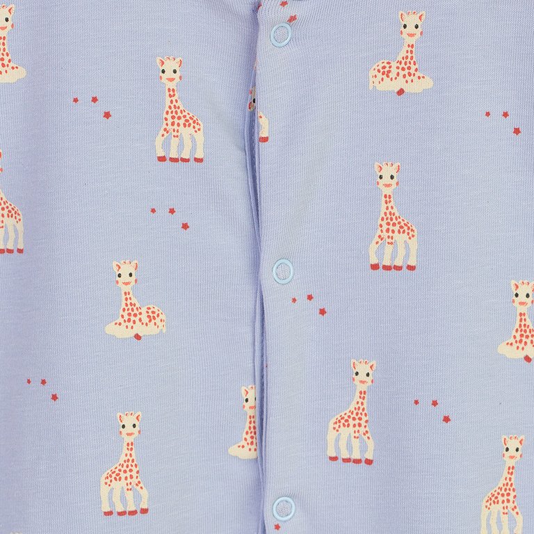 Blue Giraffe Footed Bodysuits