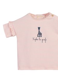 Pink Giraffe Cotton T-shirt - Pink