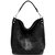 Black Croc Suede Leather Hobo Shoulder Bag | Bxyre - Black