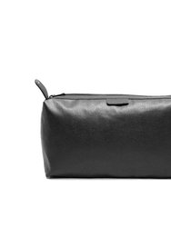 Black Horizontal Turnlock Leather Tote Bag