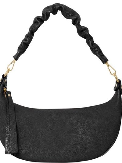 Sostter Black Pebbled Baguette Leather Shoulder Bag | Bdayb product