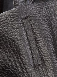 Black Pebbled Leather Tote Shopper | Byxna
