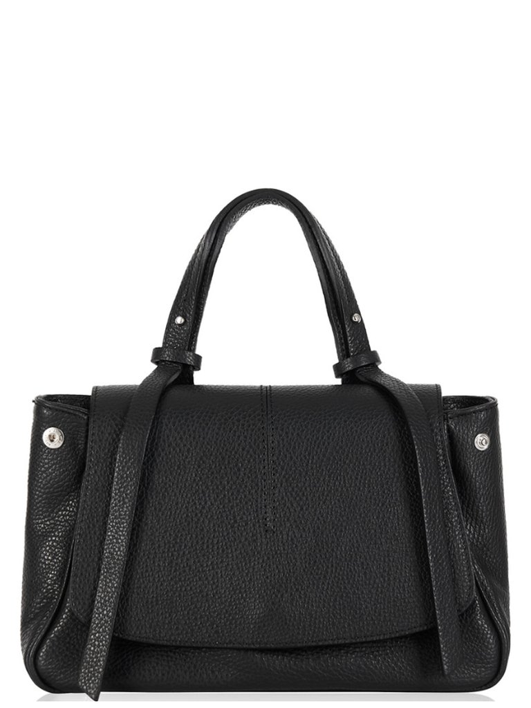 Black Small Pebbled Leather Tassel Grab Bag | Bdxnx - Black