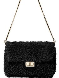 Black Teddy Women's Crossbody Shoulder Handbag  - Black