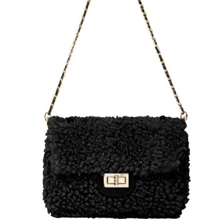 Black Teddy Women's Crossbody Shoulder Handbag  - Black