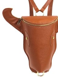 Camel Cow Head Unisex Premium Leather Backpack