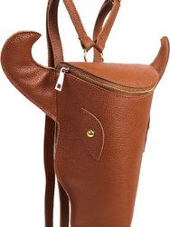 Camel Cow Head Unisex Premium Leather Backpack