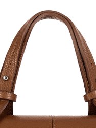 Camel Pebbled Leather Tassel Grab Bag | Bnnen
