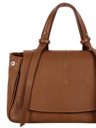 Camel Pebbled Leather Tassel Grab Bag | Bnnen