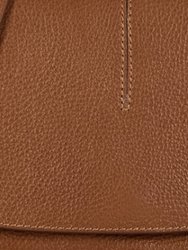 Camel Pebbled Leather Tassel Grab Bag | Bnnen