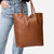 Camel Pebbled Leather Tote Shopper | Byxle