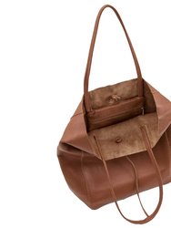 Camel Pebbled Leather Tote Shopper | Byxle