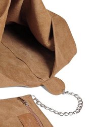 Camel Soft Suede Leather Hobo Shoulder Bag | Byinn