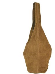Camel Soft Suede Leather Hobo Shoulder Bag | Byinn