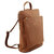 Camel Unisex Soft Pebbled Leather Pocket Backpack | Byeyl