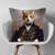 Cat In Full Military Attire Oil Painting Cushion Pillow