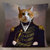 Cat In Full Military Attire Oil Painting Cushion Pillow