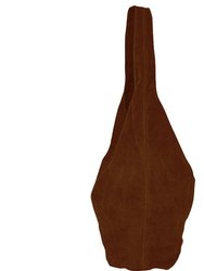 Chestnut Soft Suede Hobo Shoulder Bag | Brrnb