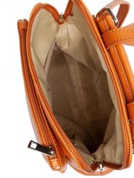 Clementine Soft Pebbled Leather Pocket Backpack | Bdabl